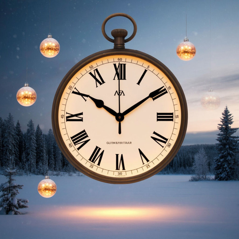 Часы над снегом